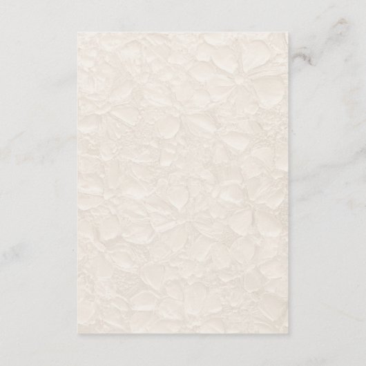 Eenvoudige Elegante Bloemen Ivoor Wedding Details Informatiekaartje (Achterkant)