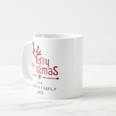 Eenvoudige Elegante Bloemen Kerst Krans Familienaa Koffiemok (Voorkant links)