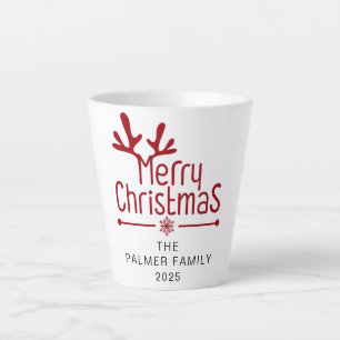 Eenvoudige Elegante Bloemen Kerst Krans Familienaa Latte Mok