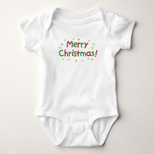 Eenvoudige Elegante Bloemen Kerst Krans Familienaa Romper (Voorkant)
