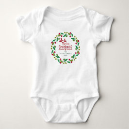 Eenvoudige Elegante Bloemen Kerst Krans Familienaa Romper