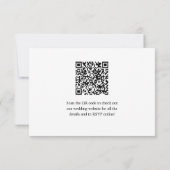 Eenvoudige Elegante Bloemen Stoffig Blauw QR Code  RSVP Kaartje (Achterkant)