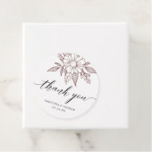 Eenvoudige elegante bloemenbruiloft dank u rood bedankjes labels (In situ)