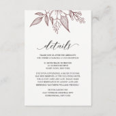 Eenvoudige elegante bloemenbruiloft rode behuizing informatiekaartje (Voorkant)