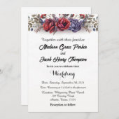 Eenvoudige, elegante, bloemenbruiloft uitnodiging (Voorkant / Achterkant)