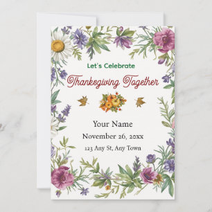 Eenvoudige Elegante Bloemencadeau Friendsgiving Kaart
