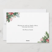 Eenvoudige elegante bloemenkerstfoto feestdagenkaart (Achterkant)