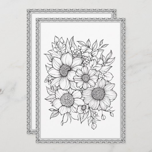 Eenvoudige elegante bloemenkleur uw eigen Wenskaar Bedankkaart (Voorkant / Achterkant)