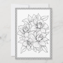 Eenvoudige elegante bloemenkleur uw eigen Wenskaar Bedankkaart