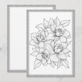 Eenvoudige elegante bloemenkleur uw eigen Wenskaar Bedankkaart (Voorkant / Achterkant)