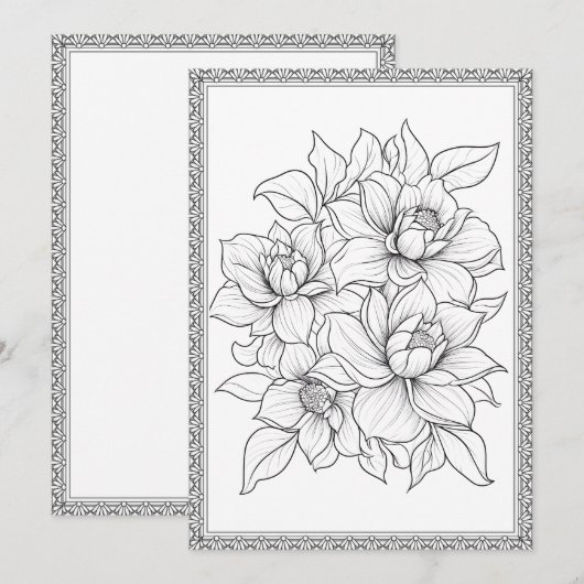 Eenvoudige elegante bloemenkleur uw eigen Wenskaar Bedankkaart (Voorkant / Achterkant)