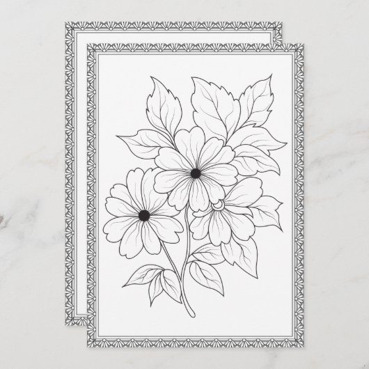 Eenvoudige elegante bloemenkleur uw eigen Wenskaar Bedankkaart (Voorkant / Achterkant)