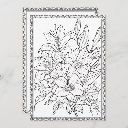 Eenvoudige elegante bloemenkleur uw eigen Wenskaar Bedankkaart (Voorkant / Achterkant)