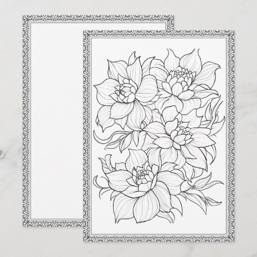 Eenvoudige elegante bloemenkleur uw eigen Wenskaar Bedankkaart (Voorkant / Achterkant)