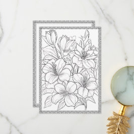 Eenvoudige elegante bloemenkleur uw eigen Wenskaar Bedankkaart