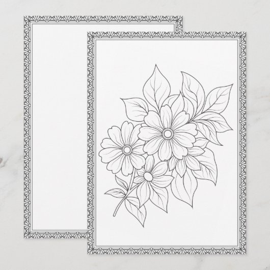 Eenvoudige elegante bloemenkleur uw eigen Wenskaar Bedankkaart (Voorkant / Achterkant)