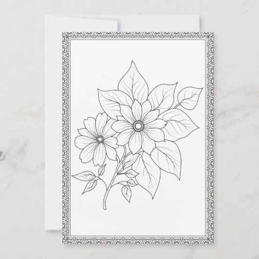 Eenvoudige elegante bloemenkleur uw eigen Wenskaar Bedankkaart (Voorkant)