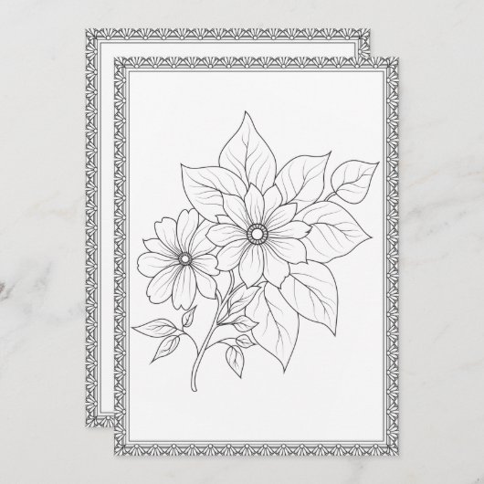 Eenvoudige elegante bloemenkleur uw eigen Wenskaar Bedankkaart (Voorkant / Achterkant)