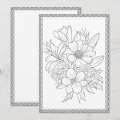 Eenvoudige elegante bloemenkleur uw eigen Wenskaar Bedankkaart (Voorkant / Achterkant)