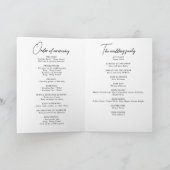 Eenvoudige Elegante Bloemenkrans Monogram Bruiloft Programma (Binnen)
