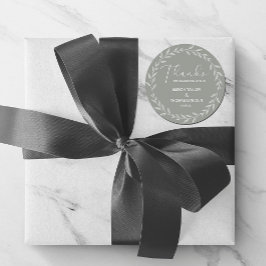 Eenvoudige elegante bloemige salie groen dank u St Ronde Sticker