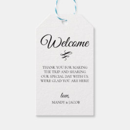 Eenvoudige Elegante Bloemige Trouw Welkomsttas Cadeaulabel