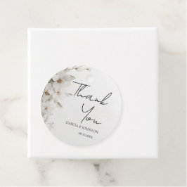 Eenvoudige Elegante Bloemige Trouwronde Bedankjes Labels