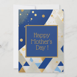 Eenvoudige elegante Blue Glitter Moederdag Kaart