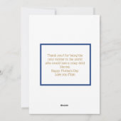 Eenvoudige elegante Blue Glitter Moederdag Kaart (Achterkant)