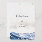 Eenvoudige elegante Blue Misty Mountain Waterverf Kaart (Achterkant)