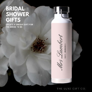 Eenvoudige Elegante Blush Pink Gift Bride om te z Waterfles