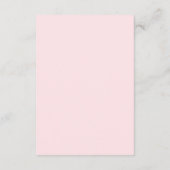 Eenvoudige Elegante Blush Roze Bruiloft Gast Detai Informatiekaartje (Achterkant)