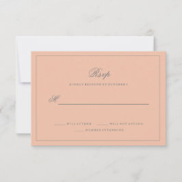 Eenvoudige Elegante Blush Roze Bruiloft RSVP