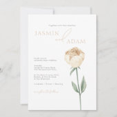 Eenvoudige Elegante Blush Roze Rose Bloemen Bruilo Kaart (Voorkant)