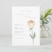 Eenvoudige Elegante Blush Roze Rose Bloemen Bruilo Kaart (Staand voorkant)