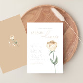 Eenvoudige Elegante Blush Roze Rose Bloemen Bruilo Kaart