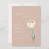 Eenvoudige Elegante Blush Roze Rose Goud Bloemen B Kaart (Voorkant)