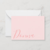 Eenvoudige Elegante Blush Roze Script Naam Notitiekaartje (Voorkant)