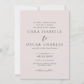 Eenvoudige elegante blush roze trouwuitnodiging (Voorkant)