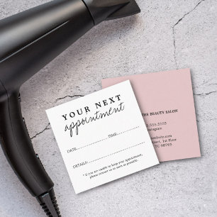 Eenvoudige Elegante Blush Roze Wit Schoonheid Salo Afsprakenkaartje