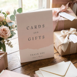 Eenvoudige Elegante Blush Trouwkaarten en Cadeaus  Reclamebord Met Voetstuk