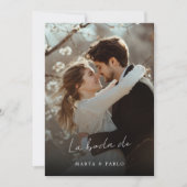 Eenvoudige elegante Boda Spaanse bruiloft foto ove Kaart (Voorkant)