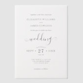 Eenvoudige elegante Boheemse bruiloft Vellum Uitnodigingen (Voorkant)