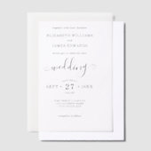 Eenvoudige elegante Boheemse bruiloft Vellum Uitnodigingen (Offset)