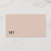 Eenvoudige Elegante Boho Beige Monogram QR-Code Visitekaartje (Voorkant)