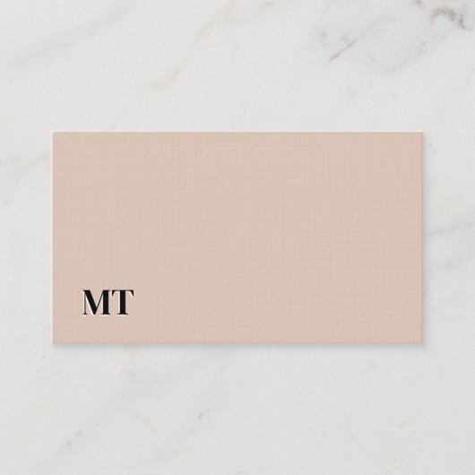 Eenvoudige Elegante Boho Beige Monogram QR-Code Visitekaartje (Voorkant)