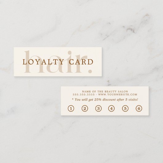 Eenvoudige elegante Boho Brown Beauty Flat Klantenkaartje (Voorkant / Achterkant)