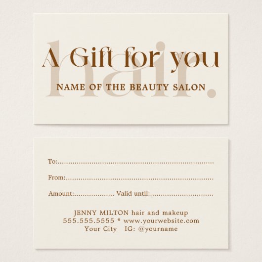 Eenvoudige elegante Boho Brown Beauty Visitekaartje (Voorkant /achterkant)