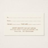 Eenvoudige elegante Boho Brown Beauty Visitekaartje (Achterkant)