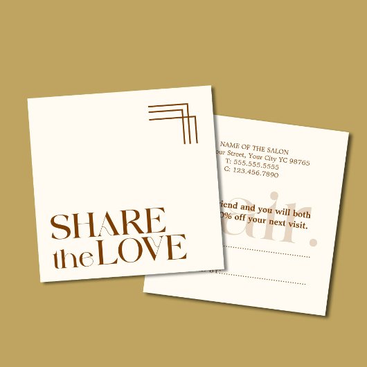 Eenvoudige Elegante Boho Brown Verwijzende Kaart